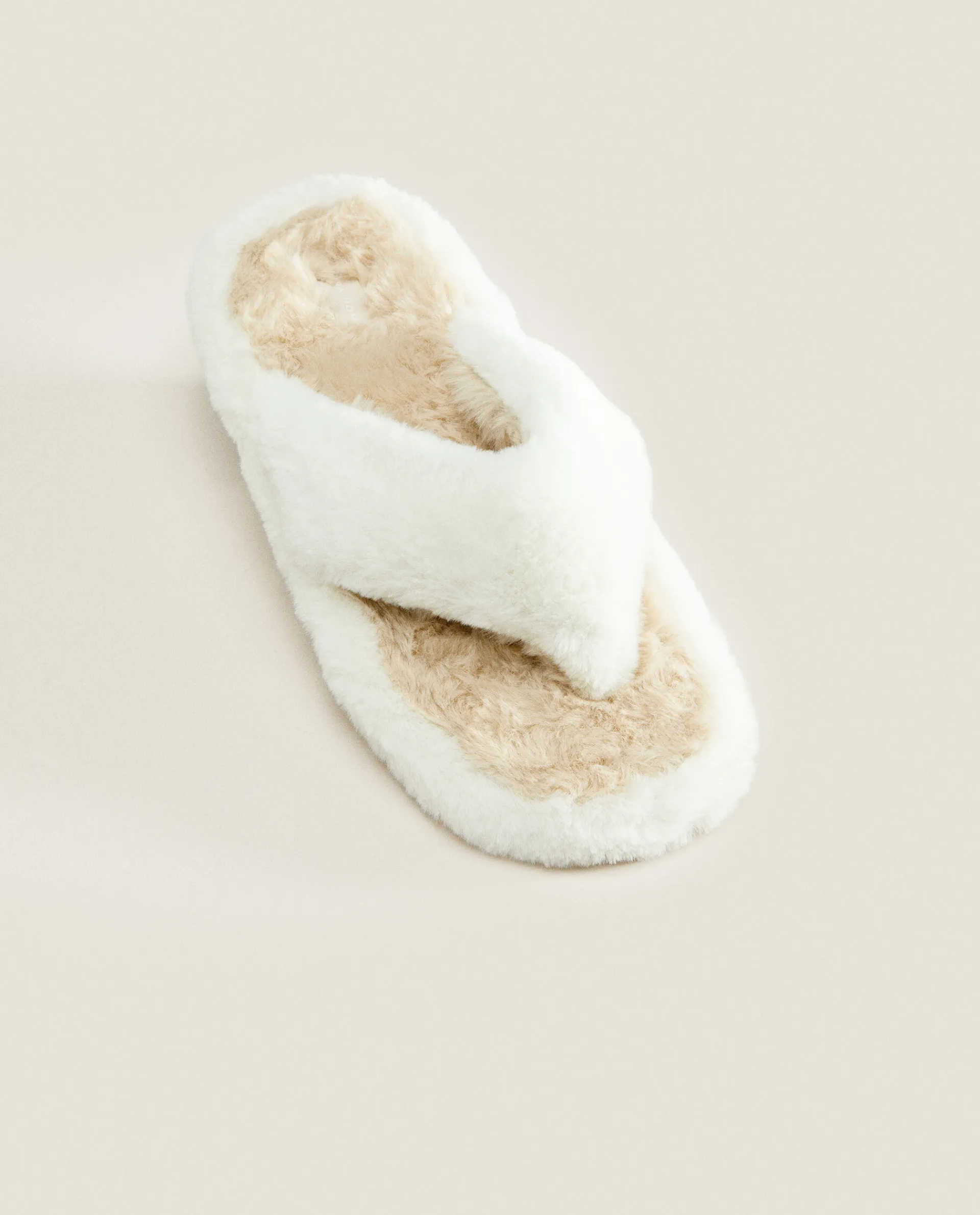 Woman*ZARA Home Contrast Faux Fur Open Slippers 1-202