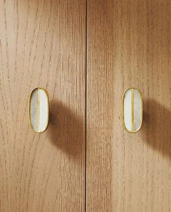 Door Knobs*ZARA Home Contrast Marble Door Knob (Pack Of 2) White