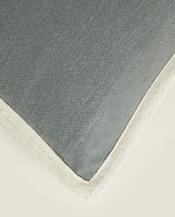 Solid*ZARA Home Contrast Throw Pillow Cover Petroleum