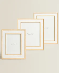 Frames And Canvases*ZARA Home Contrast Wooden Frame White