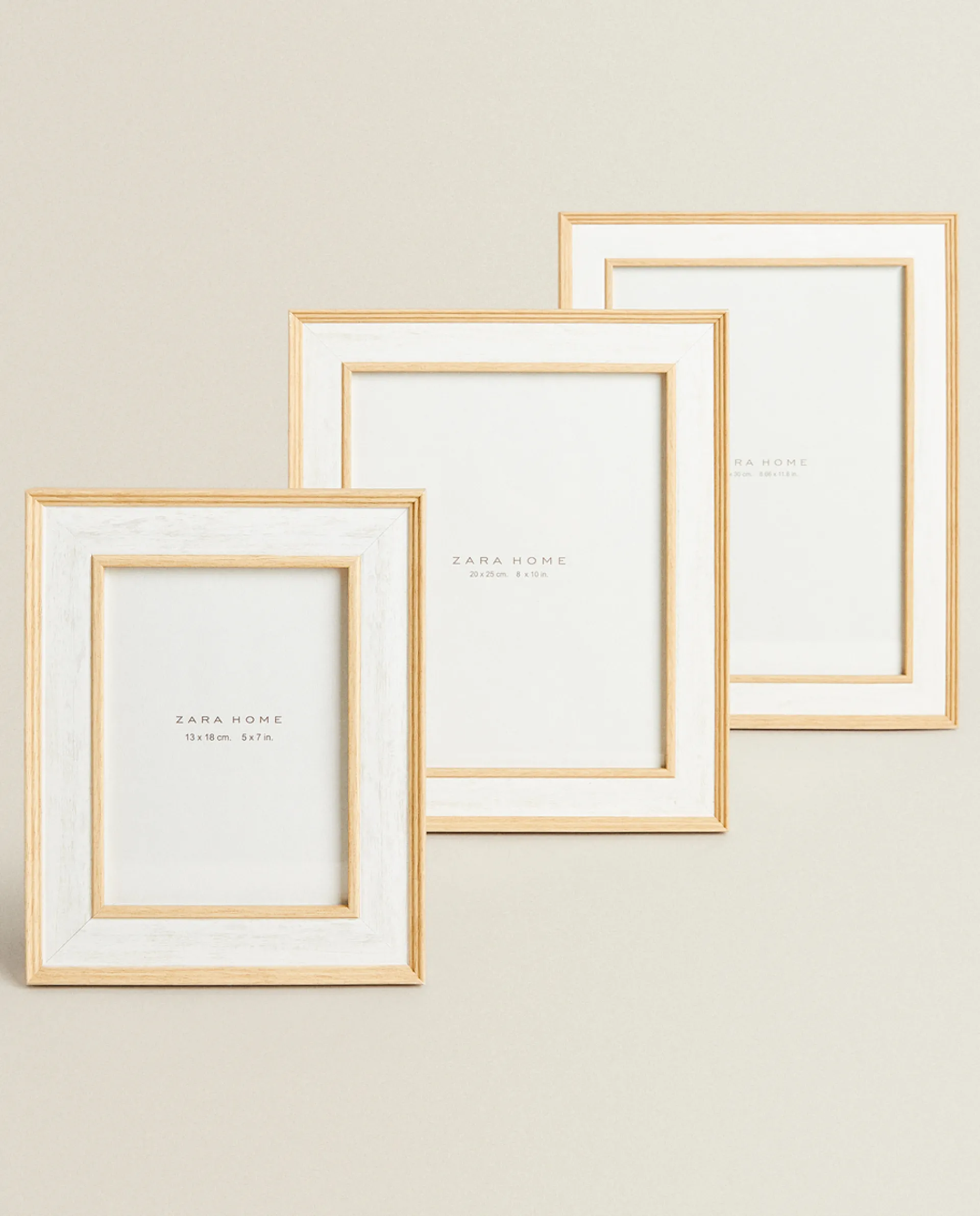 Frames And Canvases*ZARA Home Contrast Wooden Frame White