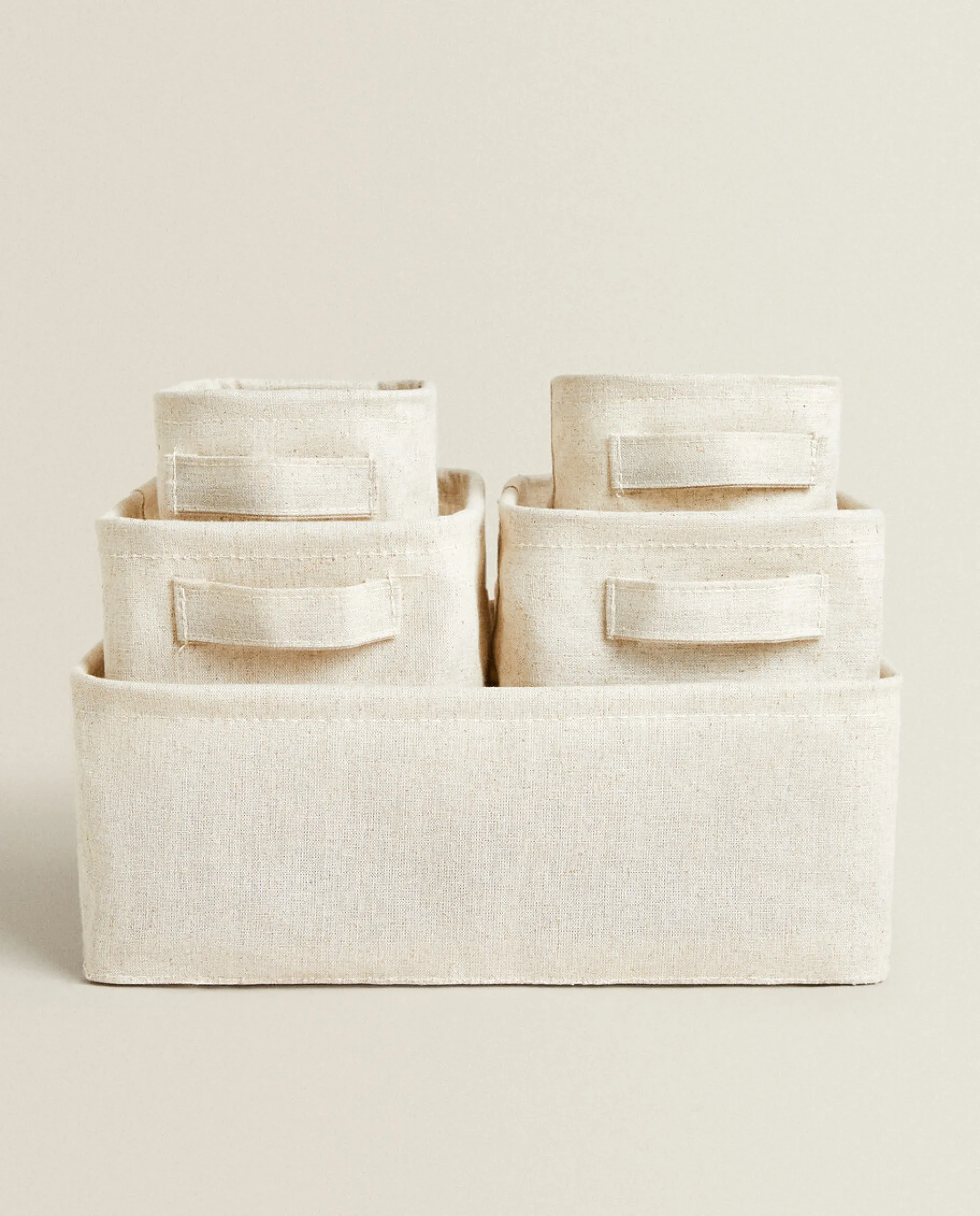 Storage*ZARA Home Cotton And Linen Organizer Box Natural Colour