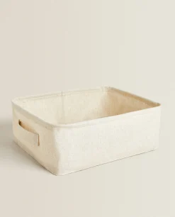 Storage*ZARA Home Cotton And Linen Organizer Box Natural Colour