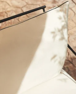 Solid*ZARA Home Cotton Back Cushion With Piping Oyster White