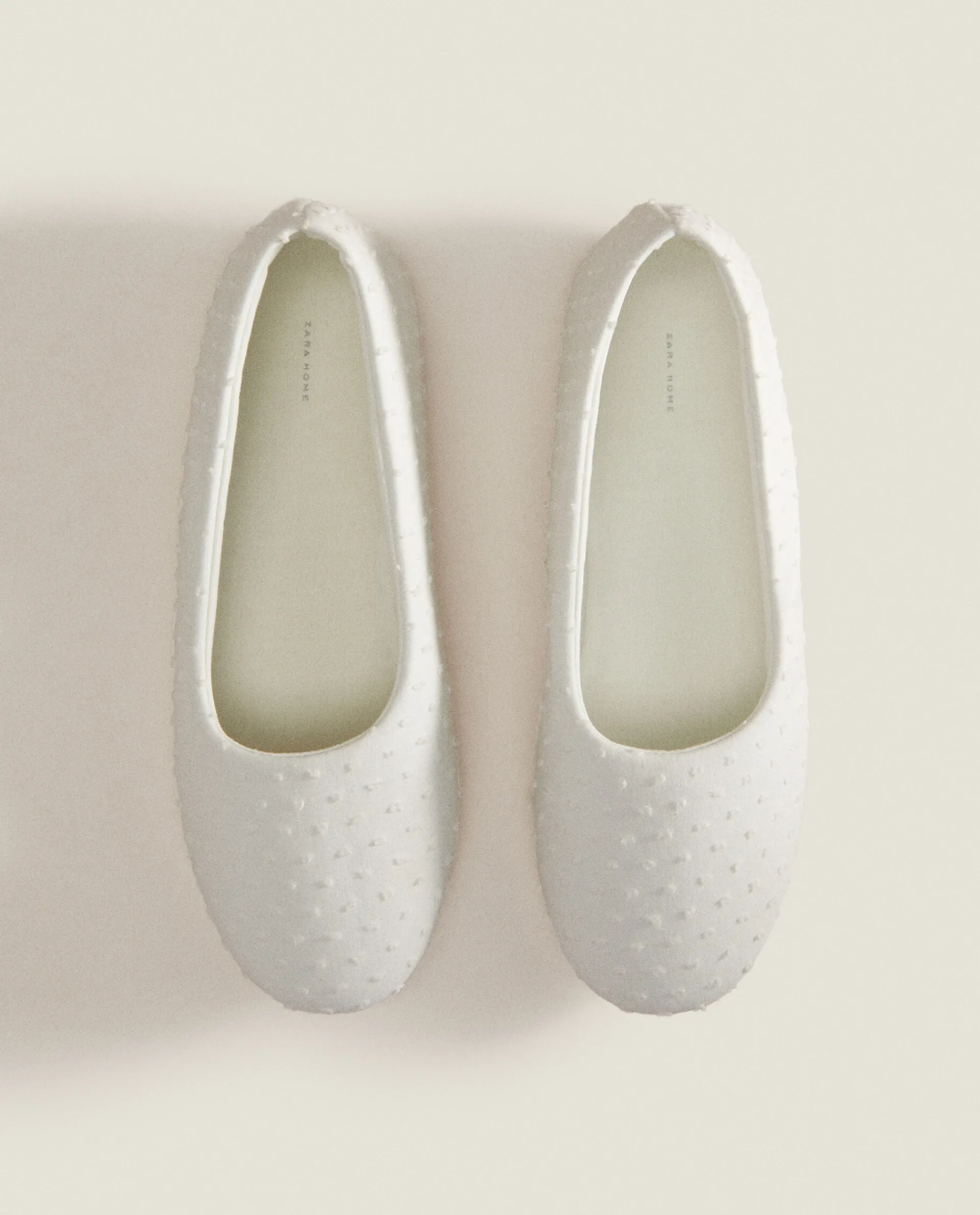 Woman*ZARA Home Cotton Ballerina Slippers White