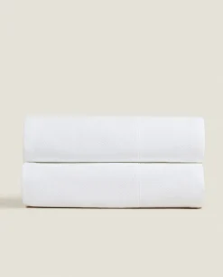 Bedspreads*ZARA Home Cotton Bedspread With Border White