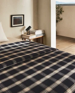 Duvet Covers*ZARA Home Cotton Check Duvet Cover Black