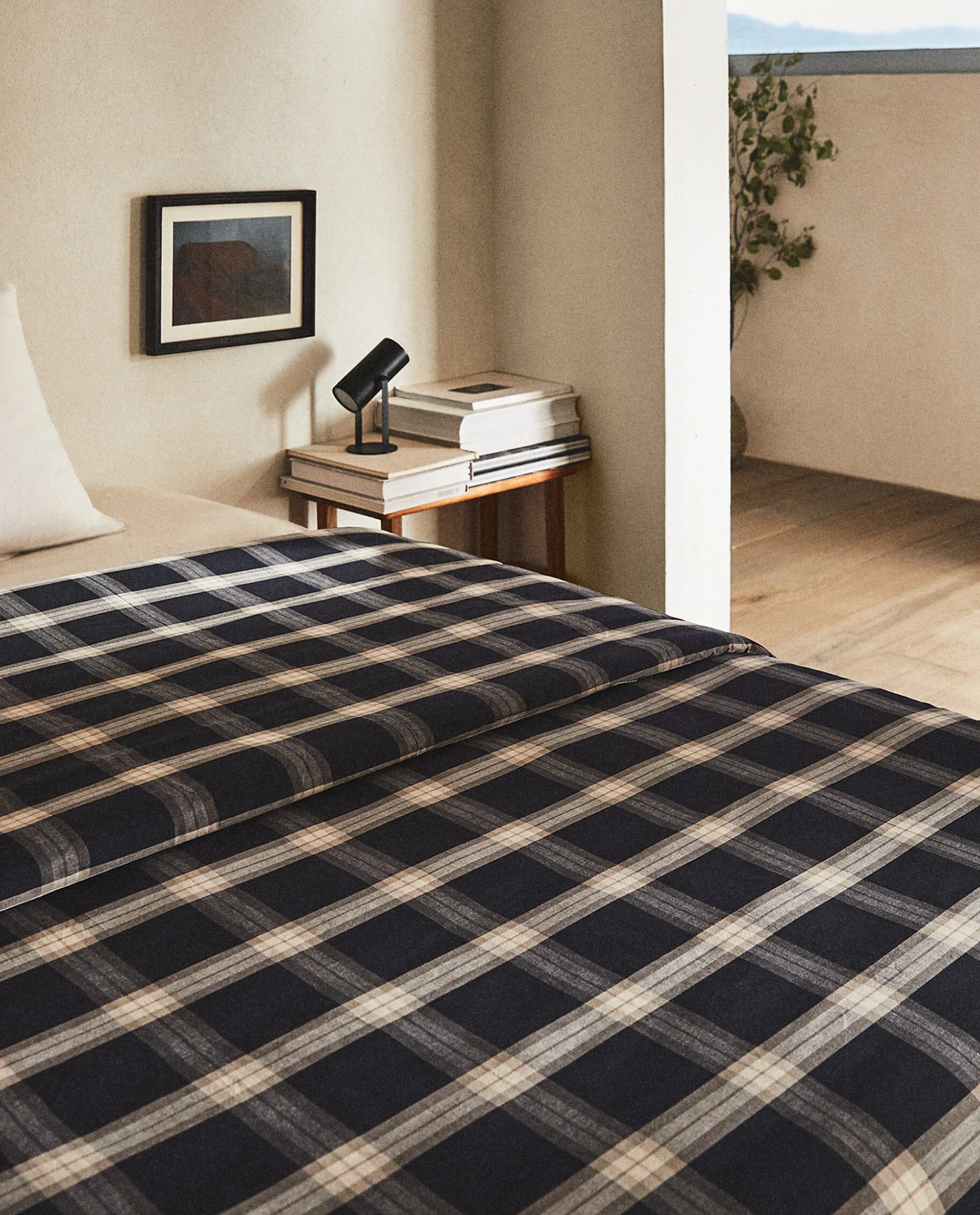Duvet Covers*ZARA Home Cotton Check Duvet Cover Black