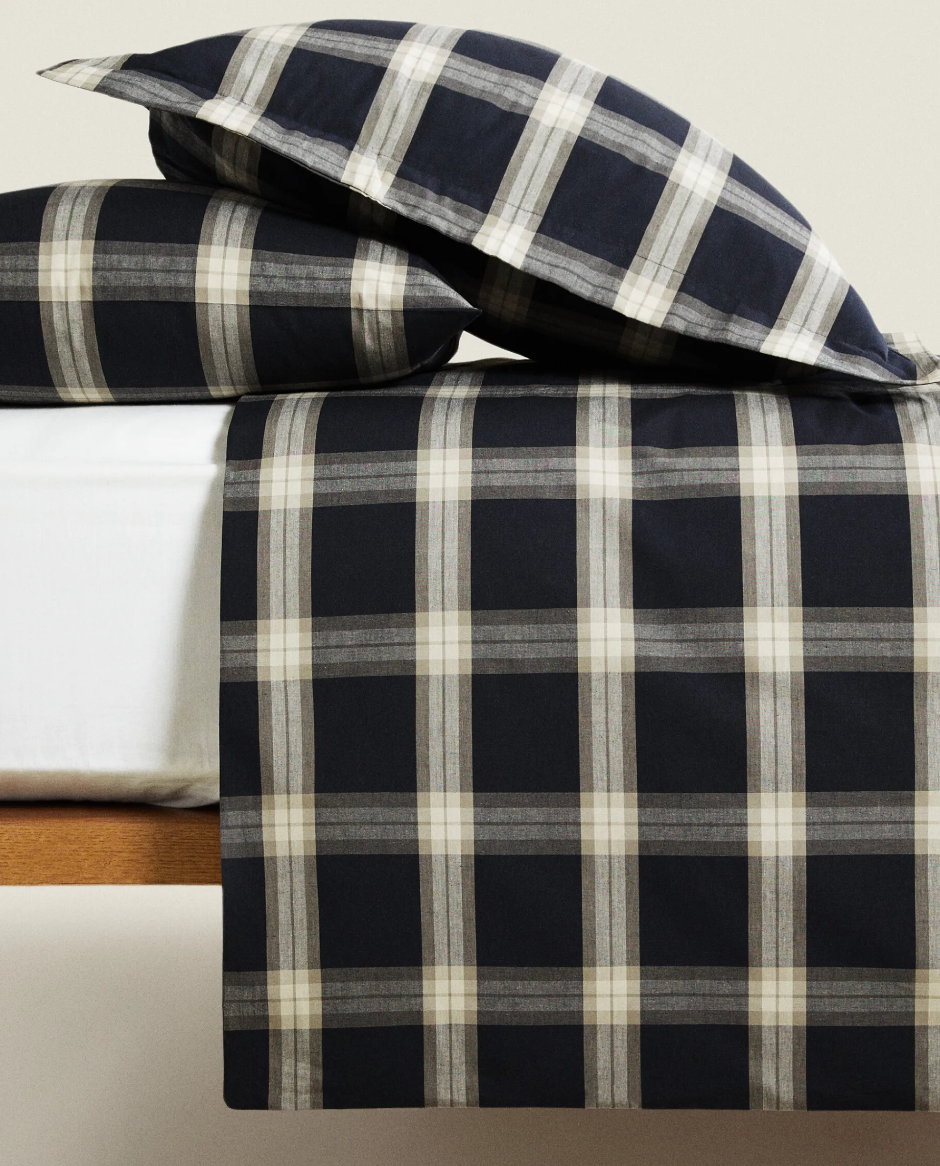 Duvet Covers*ZARA Home Cotton Check Duvet Cover Black