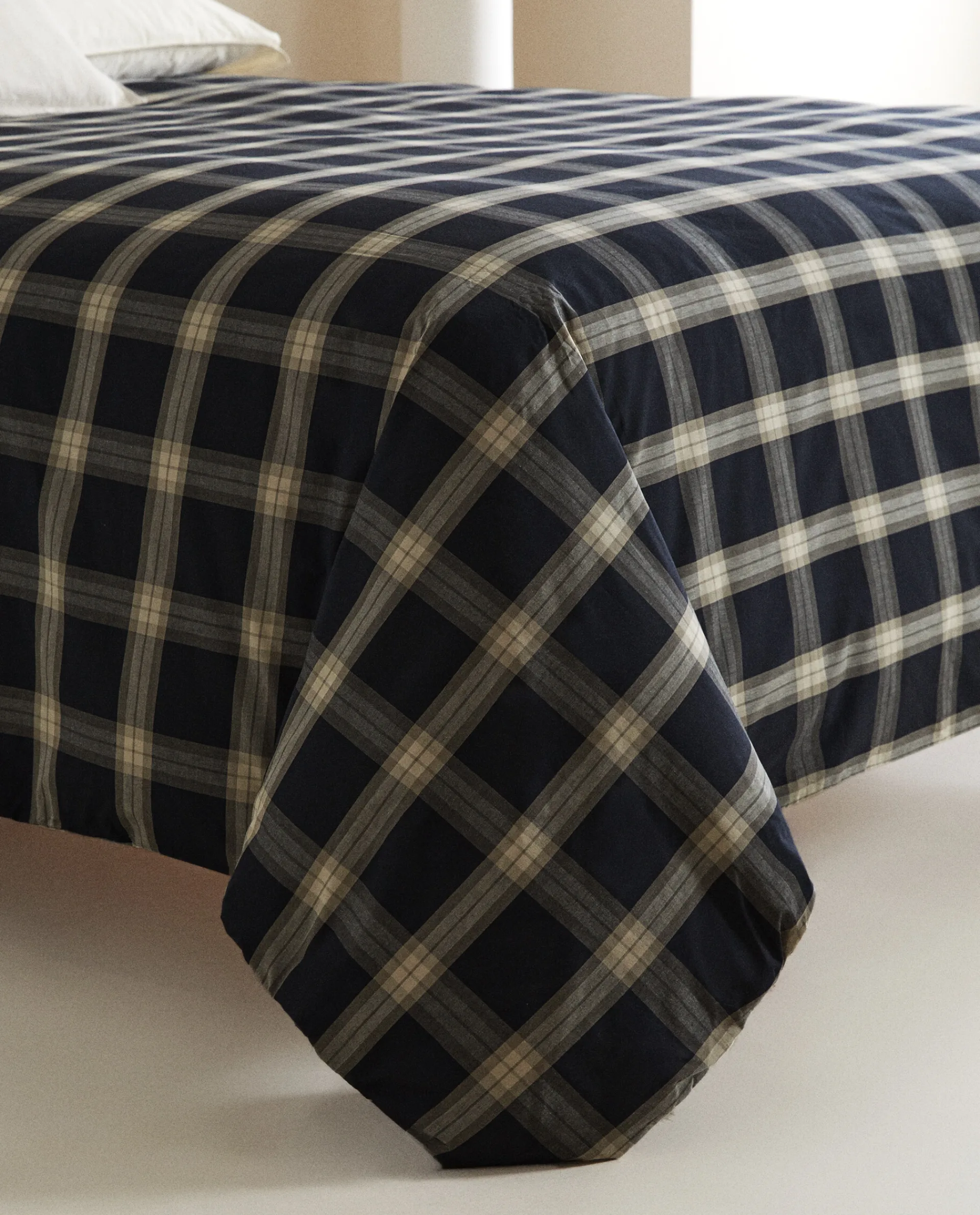 Duvet Covers*ZARA Home Cotton Check Duvet Cover Black