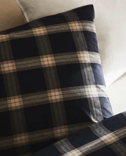 Pillowcases*ZARA Home Cotton Check Pillowcase Black