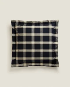 Pillowcases*ZARA Home Cotton Check Pillowcase Black