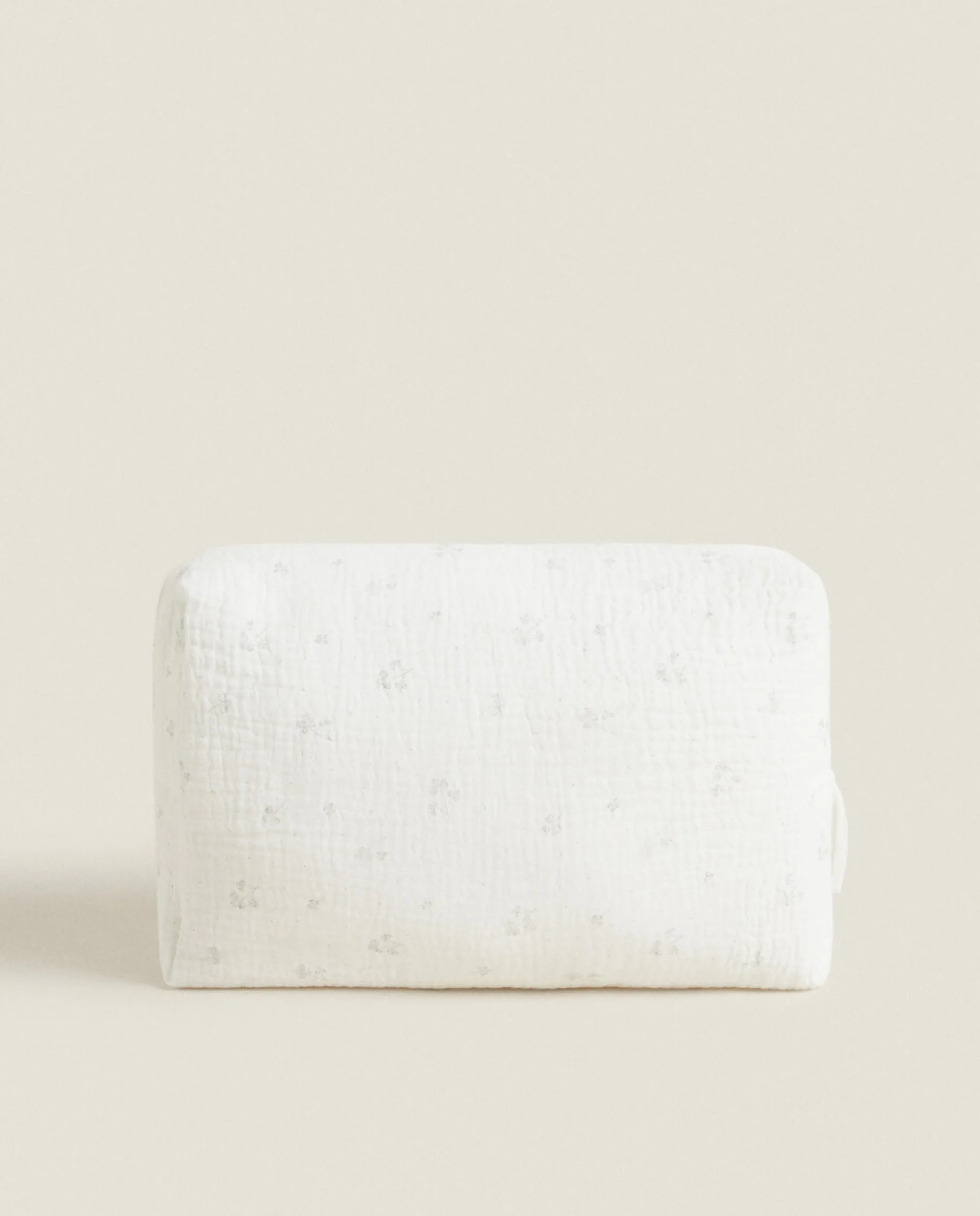 Toiletry Bags*ZARA Home Cotton Chiffon Clover Cosmetic Bag Oyster White