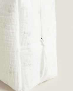 Toiletry Bags*ZARA Home Cotton Chiffon Clover Cosmetic Bag Oyster White