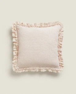 Throw Pillows*ZARA Home Cotton Jacquard Throw Pillow Cover Pink