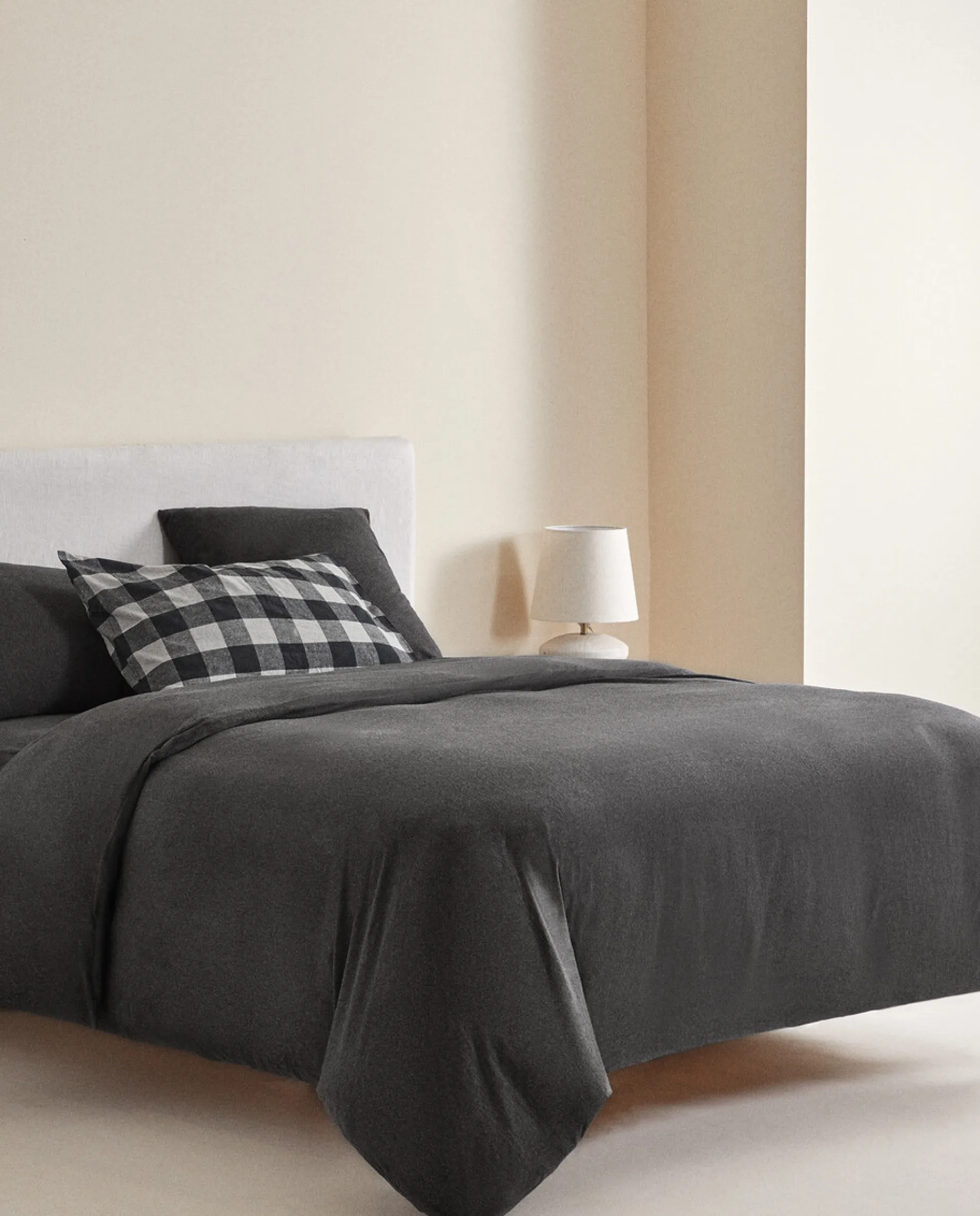 Fitted Sheets*ZARA Home Cotton Jersey Adjustable Fitted Sheet Grey