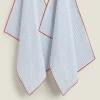 Kitchen Towels, Aprons And Bags*ZARA Home Cotton Kitchen Towel With Stripes (Pack Of 2) Blue