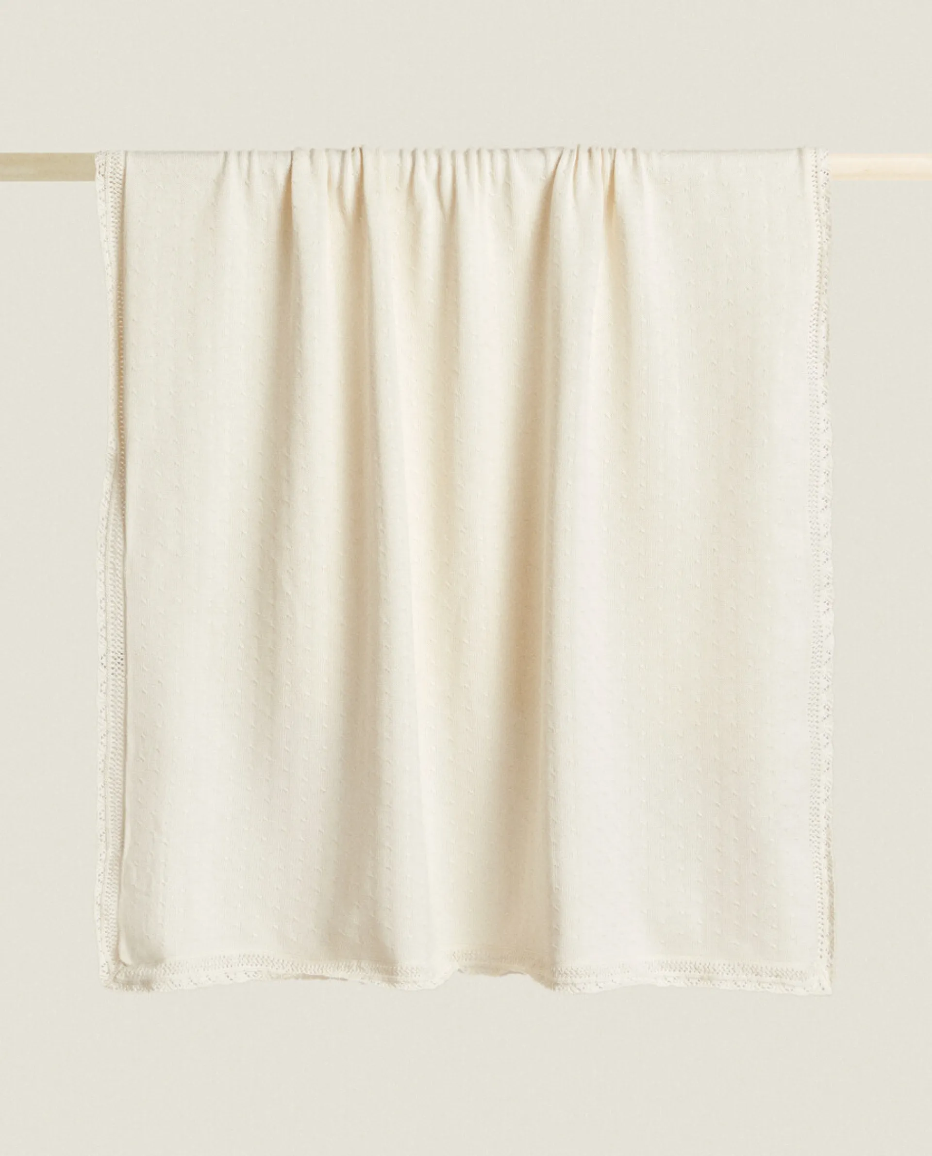 Blankets*ZARA Home Cotton Knit Blanket Vanilla