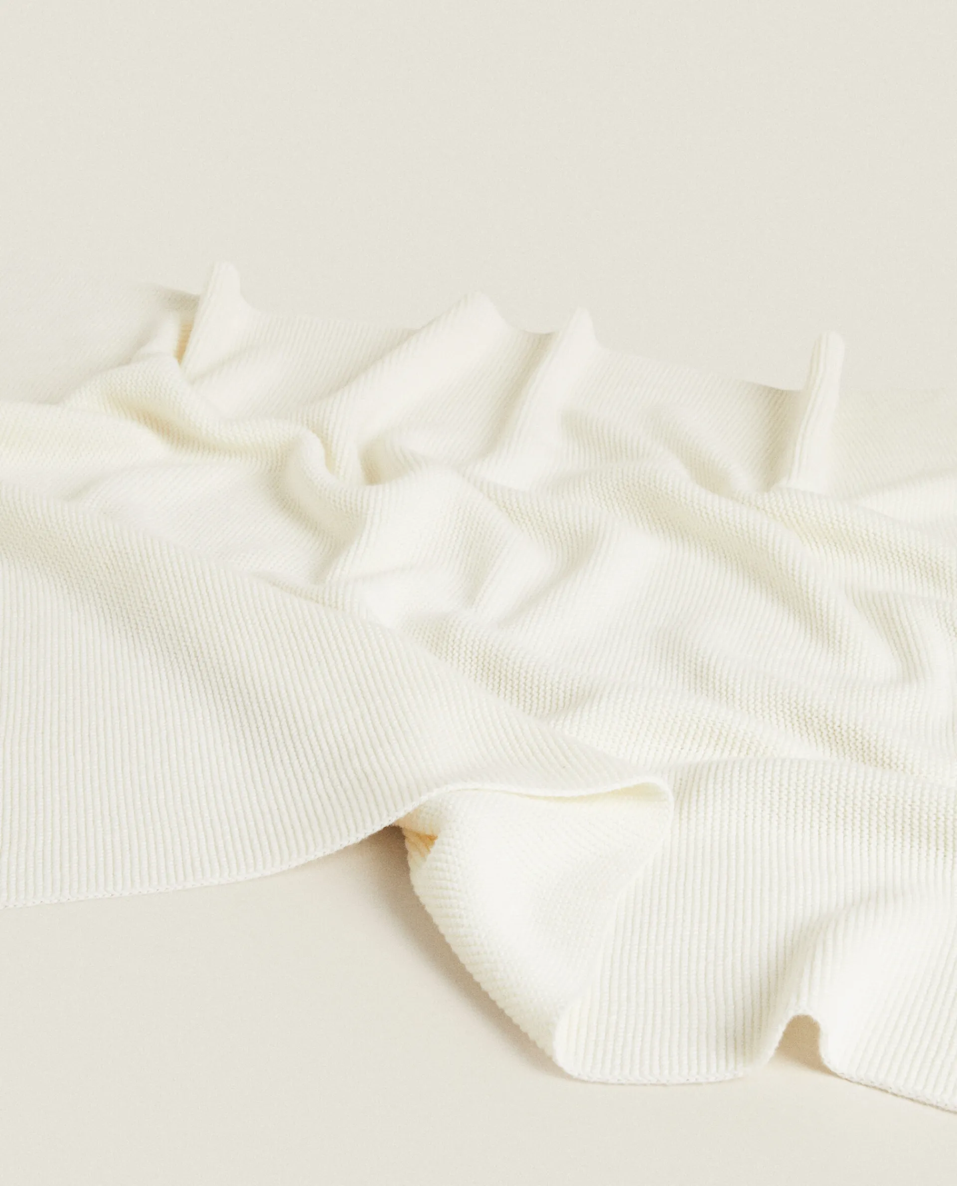 Crib Bedding*ZARA Home Cotton Knit Blanket Oyster White