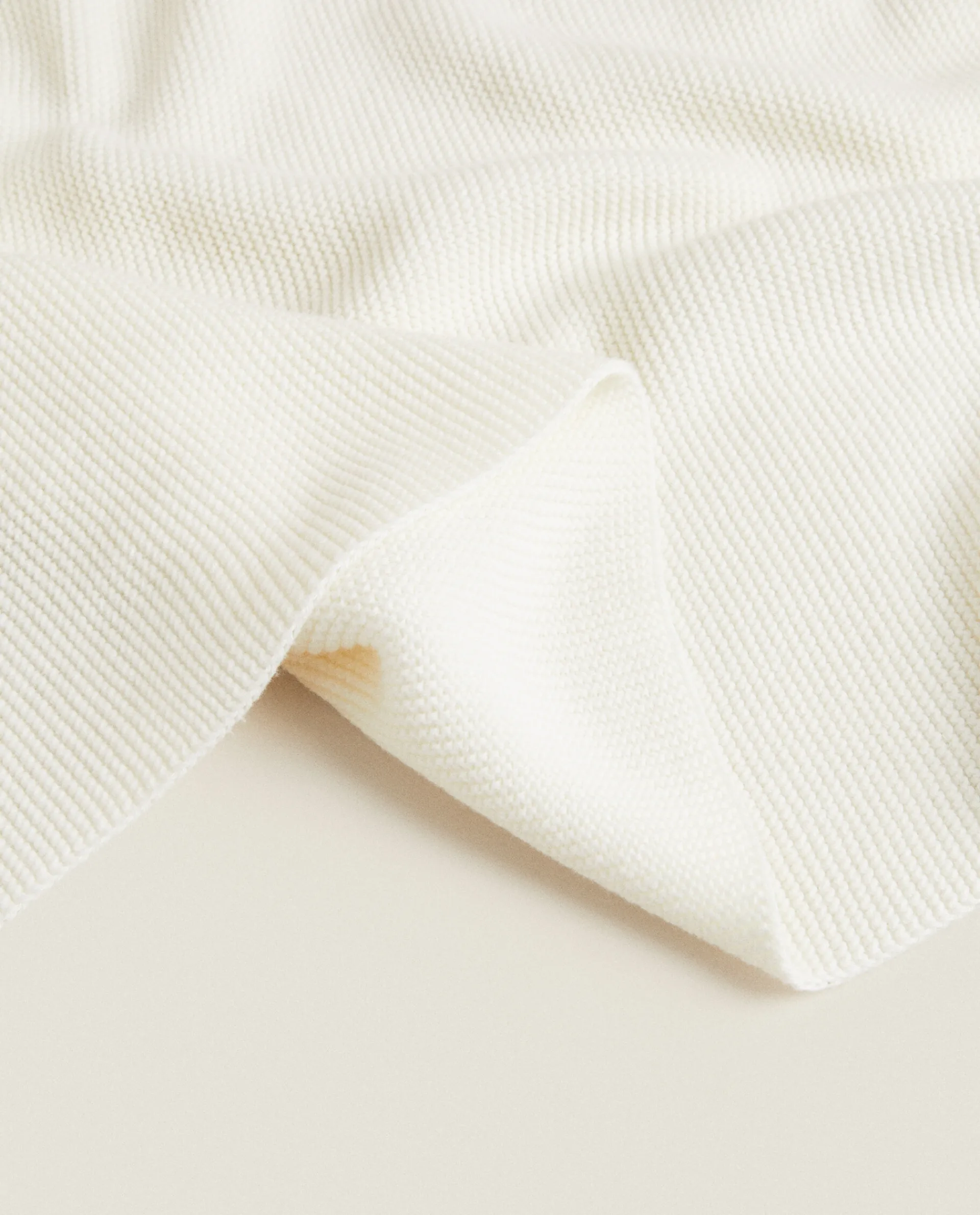 Crib Bedding*ZARA Home Cotton Knit Blanket Oyster White