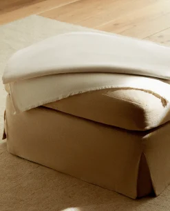 Blankets*ZARA Home Cotton Multi-Purpose Blanket Oyster White