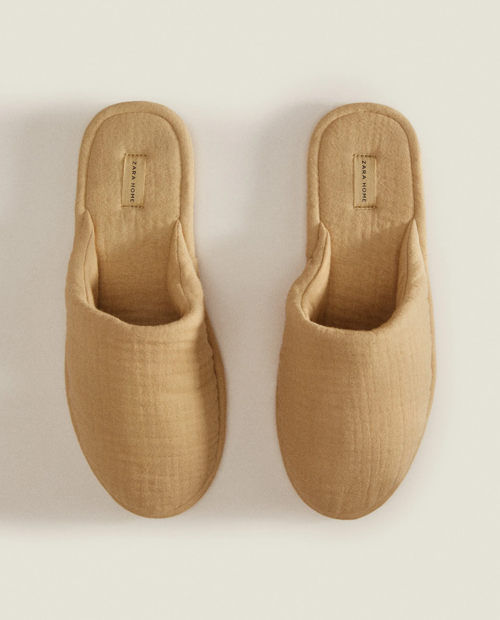 Woman*ZARA Home Cotton Muslin Slippers Ecru
