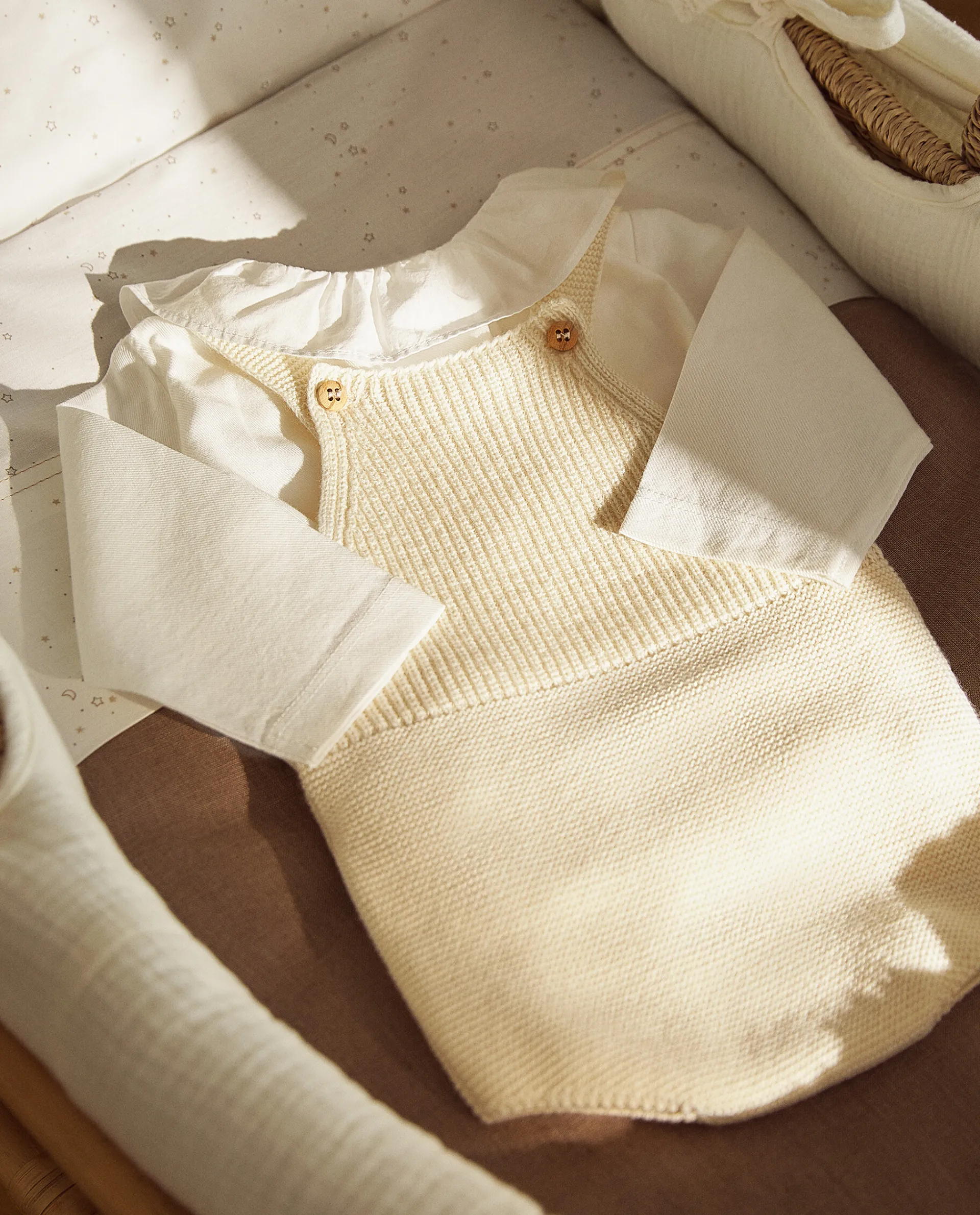 Clothing And Footwear*ZARA Home Cotton Overalls With Silk Oyster White