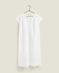 Nightdresses*ZARA Home Cotton Poplin Nightgown Cream