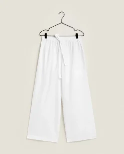 Pajamas*ZARA Home Cotton Poplin Pants White