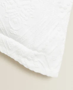 Bedspreads*ZARA Home Cotton Throw Pillow Cover With Geometric Design White