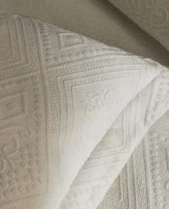 Bedspreads*ZARA Home Cotton Throw Pillow Cover With Geometric Design White