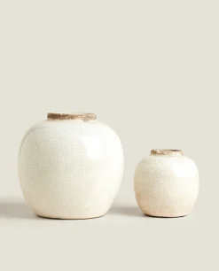 Vases*ZARA Home Crackled Vase White