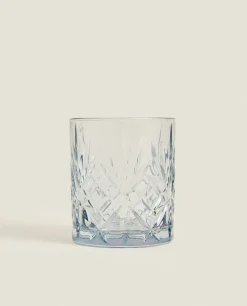Tumblers*ZARA Home Crystalline Tumbler With Raised Design Blue