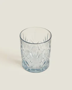Tumblers*ZARA Home Crystalline Tumbler With Raised Design Blue