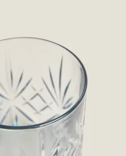 Tumblers*ZARA Home Crystalline Tumbler With Raised Design Blue