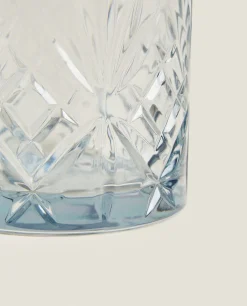 Tumblers*ZARA Home Crystalline Tumbler With Raised Design Blue