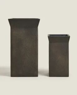 Vases*ZARA Home Dark Metal Vase Brown