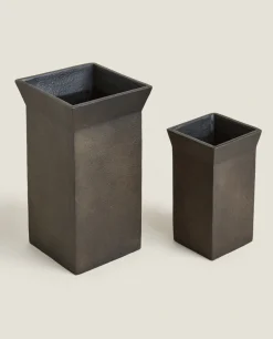 Vases*ZARA Home Dark Metal Vase Brown