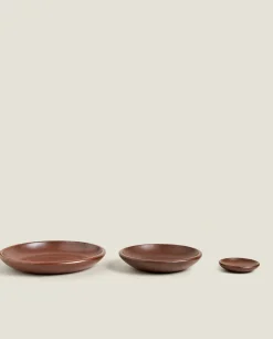 Trays And Small Change Holders*ZARA Home Decorative Round Tray Brown