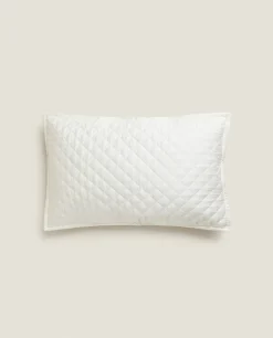 Quilts*ZARA Home Diamond-Pattern Throw Pillow Cover Cream