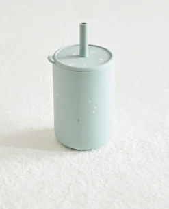 Mealtime*ZARA Home Dots Silicone Tumbler With Straw Green