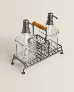 Cleaning*ZARA Home Double Dispenser With Stand Steel