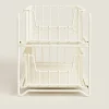 Cleaning*ZARA Home Double Storage Basket Cream