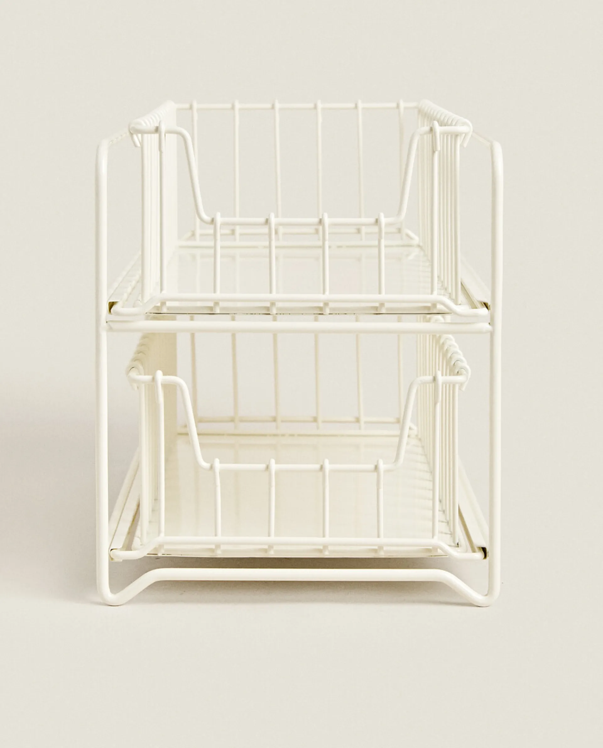 Cleaning*ZARA Home Double Storage Basket Cream