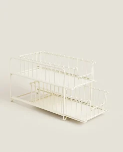 Cleaning*ZARA Home Double Storage Basket Cream