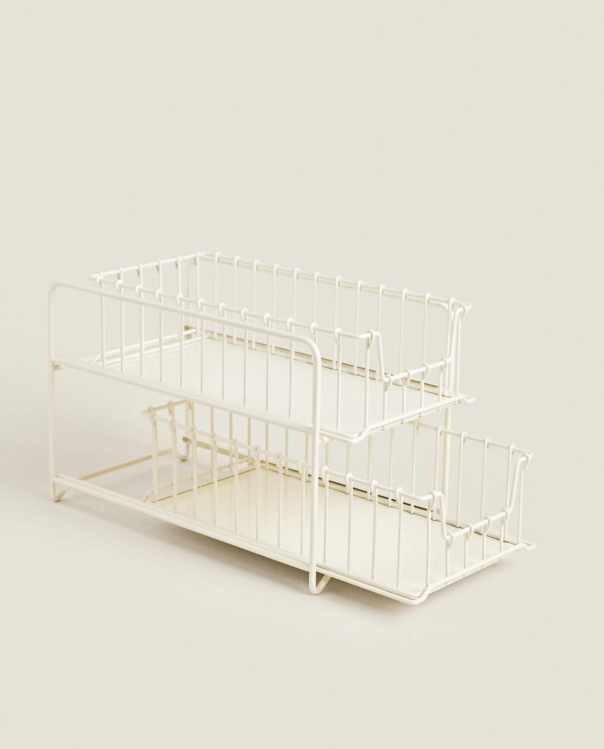 Cleaning*ZARA Home Double Storage Basket Cream