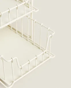 Cleaning*ZARA Home Double Storage Basket Cream
