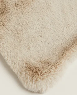 Blankets*ZARA Home Double-Textured Faux Fur Blanket Beige