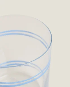 Tumblers*ZARA Home Dragonfly Print Glass Tumbler Blue