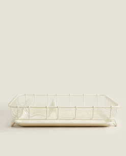 Cleaning*ZARA Home Draining Rack With Tray Cream